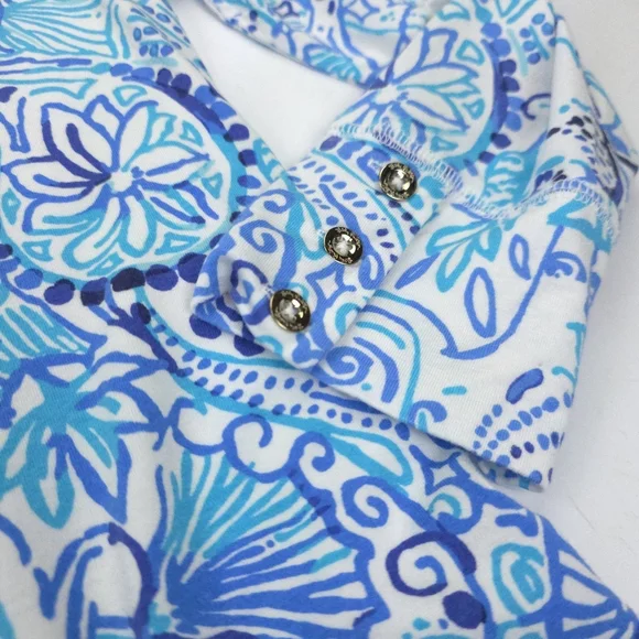Lilly Pulitzer Blue and White Swirl Dress Sz Small - Picture 6 of 9